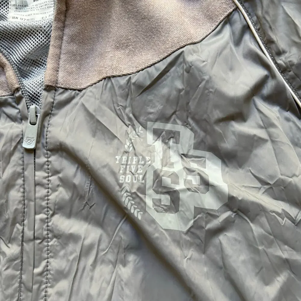 Vintage Triple 5 Soul Large Gray Full Zip Nylon Track Jacket Hip Hop Y2K - READ - Picture 3 of 7